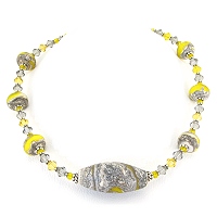 Sun Kissed Sand Necklace-necklace, necklaces, swarovski crystals, sterling silver, lampwork beads