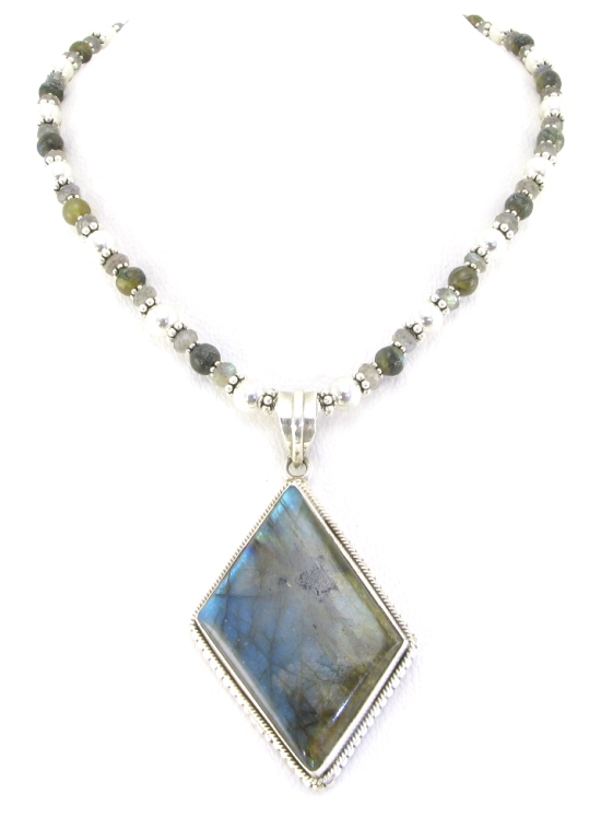 Forest Shadows Necklace-labradorite pendant necklace, sterling silver necklace