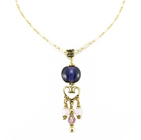 Purple Passion Necklace- necklaces, lampwork beads, gold, swarovski crystals