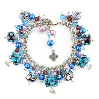 Menagerie Bracelet- Bracelets, bracelet, Lampwork beads, pearls, crystals