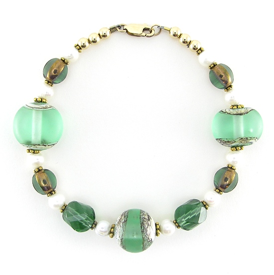 Ocean Tide Bracelet- bracelets, pearl bracelet, beaded bracelets, 14 K Gold Filled