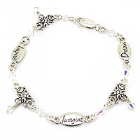 Inspiration Crystal Drop Bracelet- Inspiration Swarovski Crystal Drop Bracelets, message, expression, customize