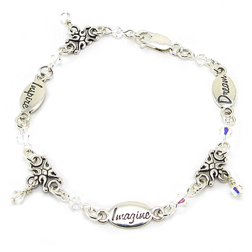 Inspiration Crystal Drop Bracelet- Inspiration Swarovski Crystal Drop Bracelets, message, expression, customize