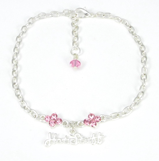 Hot Stuff Pink Ankle Bracelet-ankle bracelets, ankle bracelet, anklets, anklet, Swarovski Crystal, Sterling Silver, chain  