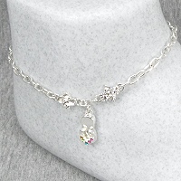 Flip Flop Crystal Ankle Bracelet-ankle bracelets, ankle bracelet, anklets, anklet, flip flop, sandal, crystal, chain