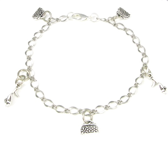 Accessorize Ankle Bracelet-ankle bracelets, ankle bracelet, anklets, anklet, purse charm, shoe charm, Silver, chain