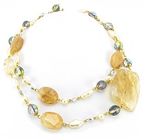 Soiree Necklace- necklaces, necklace, crystals, faux pearls, unique necklace