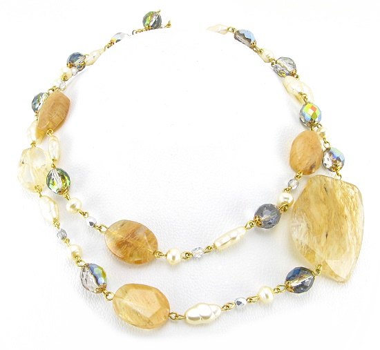 Soiree Necklace- necklaces, necklace, crystals, faux pearls, unique necklace