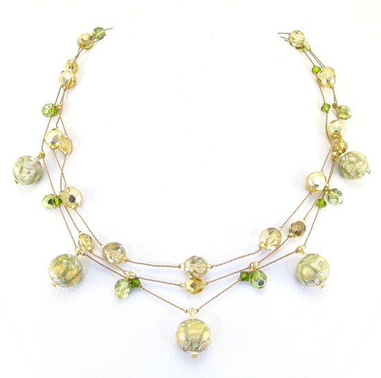 Razzle Dazzle Necklace-necklace, necklaces, lampwork beads, swarovski crystals 