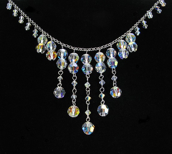 Round Swarovski Drop Necklace-swarovski crystal necklace, swarovski crystal necklaces